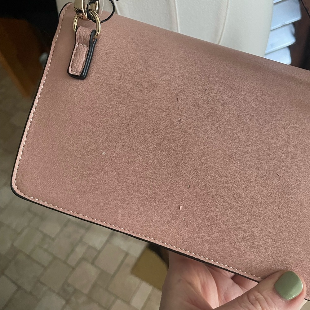 Love Moschino Pink Studded Crossbody Bag Vegan Leather Slight As Is - Picture 7 of 12